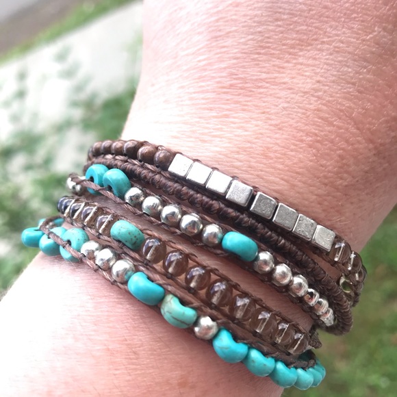 Hand Crafted Jewelry - Handmade leather beaded bracelet